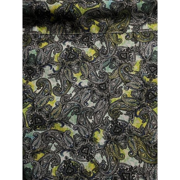 Jared Lang Mens Paisley Button Front Casual Dress Shirt Medium Cotton - Picture 7 of 11